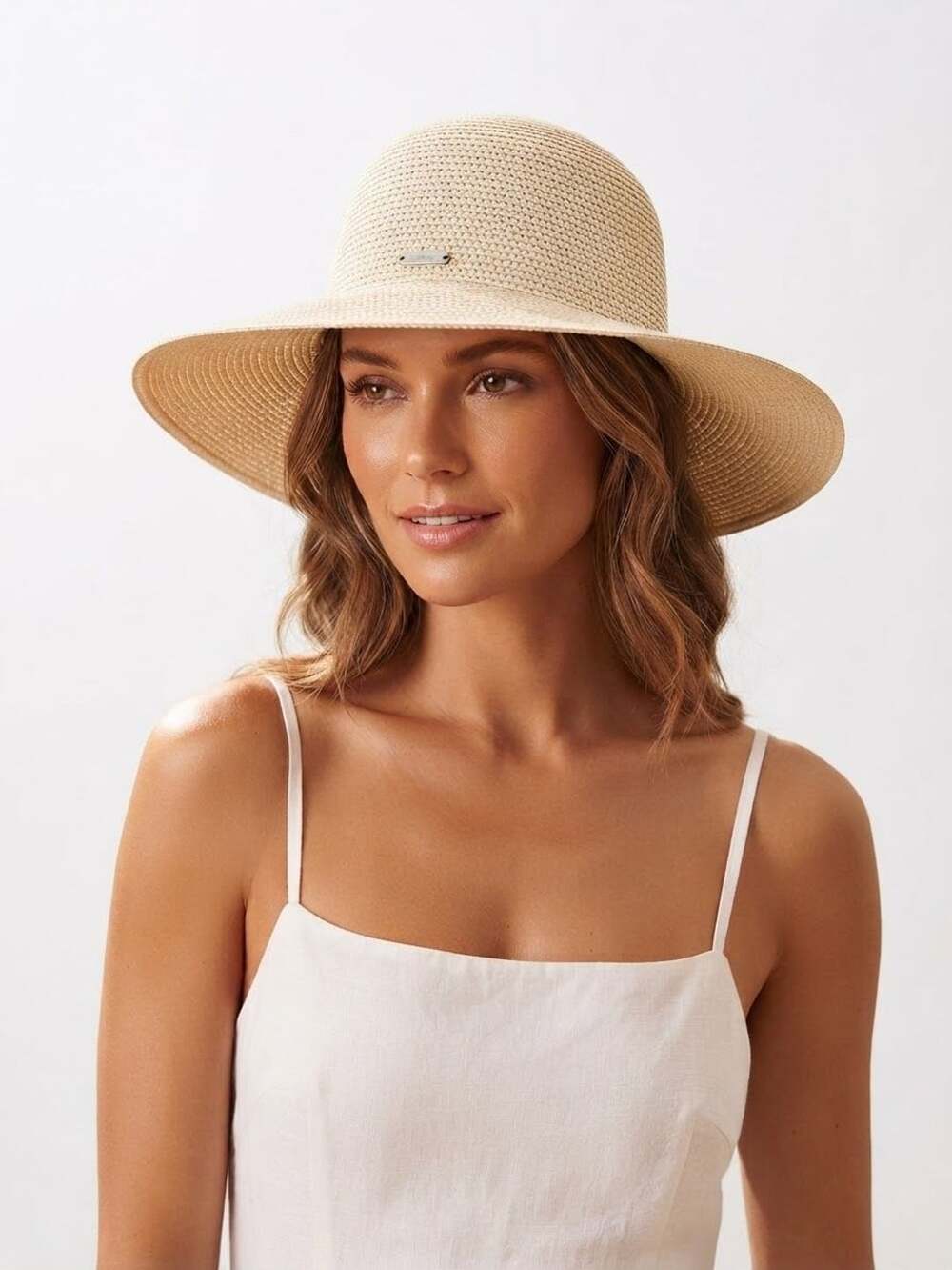 Betmar Straw Floppy Sun Hat Beige